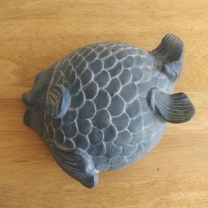 Outdoor Fish Wall Plaque Figure Decor Blue Garden